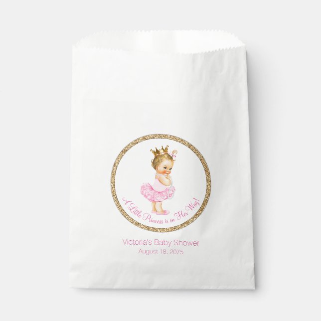 Sachets En Papier Ballerina Princess Pearls Tutu Baby shower (Devant)