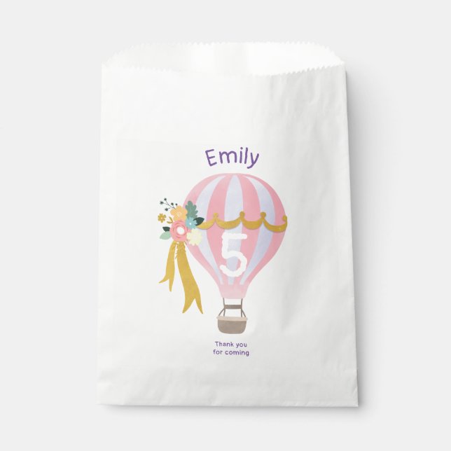 Sachets En Papier Ballon à air chaud Anniversaire Fête Favoriser Sac (Devant)