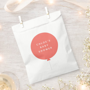 Sachets En Papier Balloon minimaliste   Coral rose mite Baby shower