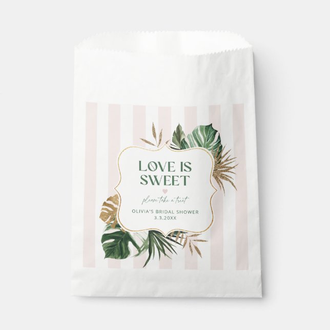 Sachets En Papier Bandes roses rétro amour tropical doux (Devant)