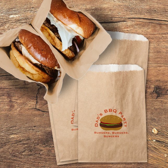 Sachets En Papier Barbecue Burger Party Jardin BBQ Favoriser le sac (Perfect kraft favor bags for your backyard bbq party burgers.)