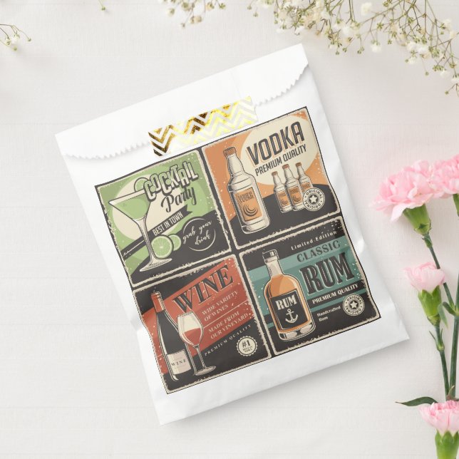 Sachets En Papier Barre d'apparence vintage Carreaux de boisson (Scellé)