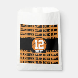 Sachets En Papier Basketball Nom personnalisé Age Slam Dunk