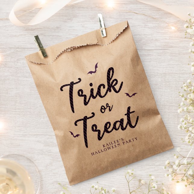 Sachets En Papier Bats violets et noirs Tricolés ou traités (Coupé)