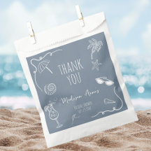 Beach Doodle Thank You Bridal Shower