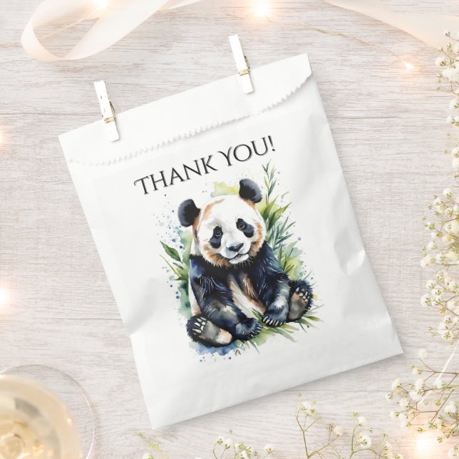 Sachets En Papier Beau Aquarelle Panda Bear Merci