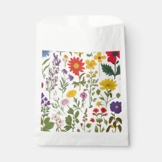 Sachets En Papier Beau Fleur sauvage rétro des années 60,