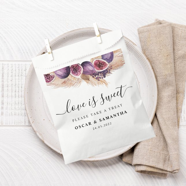 Sachets En Papier Beauté tendance violet Figs & Pampas (Créateur téléchargé)