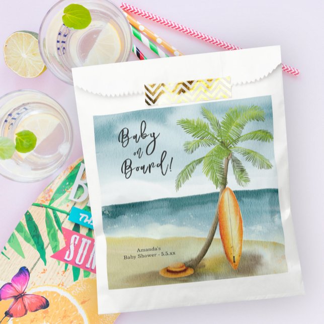 Sachets En Papier Bébé à bord du Baby shower (Créateur téléchargé)