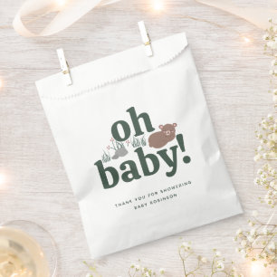 Sachets En Papier Bébé couchage mignon Ours Cub Baby shower en bois