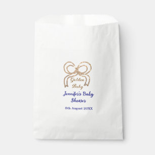 Sachets En Papier Bébé d'or arc bleu royal baby shower