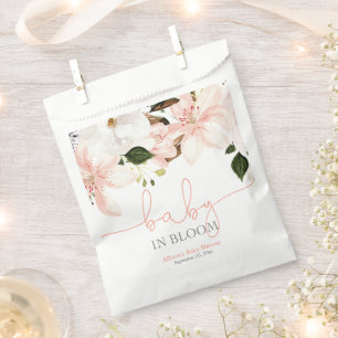 Sachets En Papier Bébé en Fleur blanc rose lys