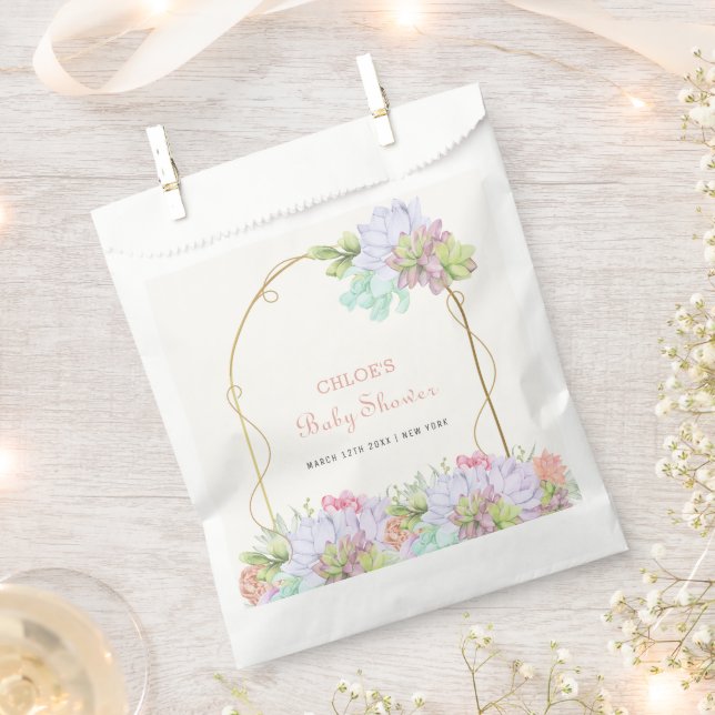 Sachets En Papier Bébé En Fleur Boho Arch Baby shower Cactus (Coupé)