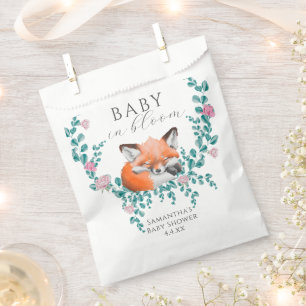 Sachets En Papier Bébé en fleurs Fête de bébé Renard de la forêt