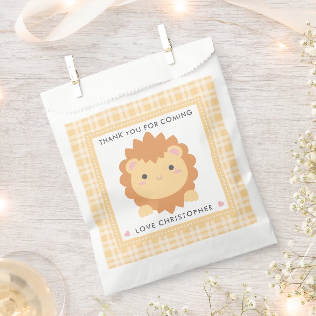Sachets En Papier Bébé mignon Lion Cub Wild One Garçon Premier anniv (Coupé)