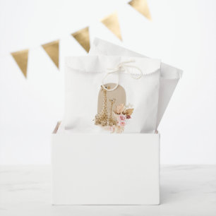 Sachets En Papier Bébé Pampas Rose Baby shower en laiton de la giraf