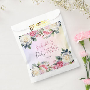 Sachets En Papier Bébé rose en Fleur Baby shower Floral