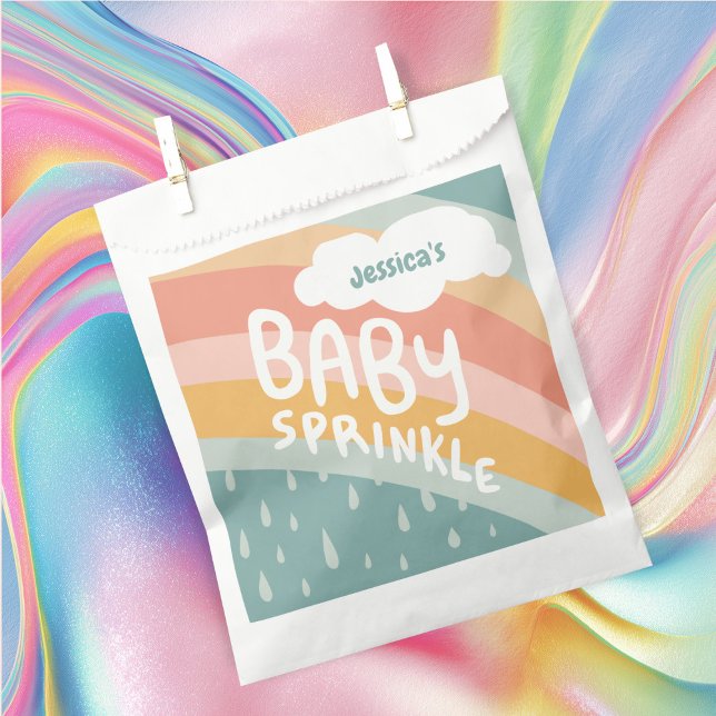 Sachets En Papier BÉBÉ SPRINKLE Cute Nuds Rainbow Rain CUSTOM (BABY SPRINKLE Cute Clouds Rainbow Rain CUSTOM Favor Bag
)