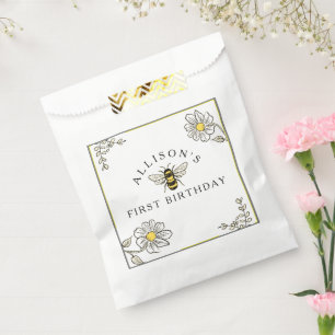 Sachets En Papier Bee Birthday Bumble Bee Party tasses de papier