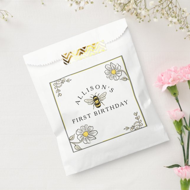 Sachets En Papier Bee Birthday Bumble Bee Party tasses de papier (Scellé)