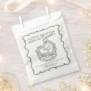 Sachets En Papier Beige Bow Retro Coquette gâteau Coquette Anniversa