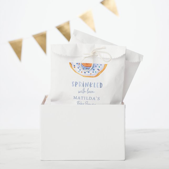 Sachets En Papier beigne baby shower bleu girly accueil mignon (Fête)