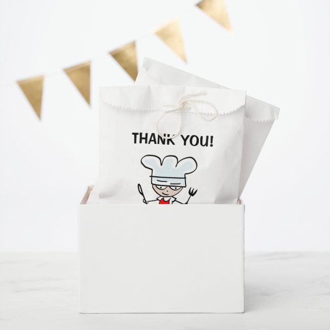 Sachets En Papier Belle caricature du chef cuisine enfant fête d'ann (Fête)