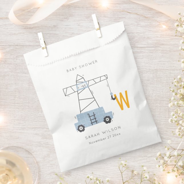 Sachets En Papier Belle construction grue Boy's Urban Baby shower (Coupé)