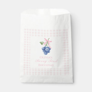 Sachets En Papier Berry Premier anniversaire de bleuets Pink Bow En 