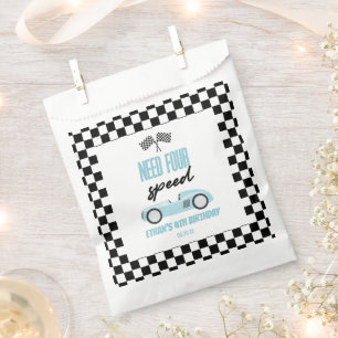 Sachets En Papier Besoin de quatre Speed Blue Race Car 4e fête d'ann