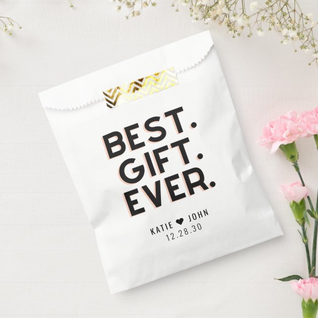 Sachets En Papier BEST CADEAU moderne JAMAIS Mariage (Scellé)