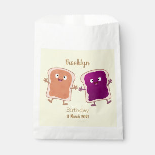 Sachets En Papier Beurre d'arachide mignonne et caricature sandwich