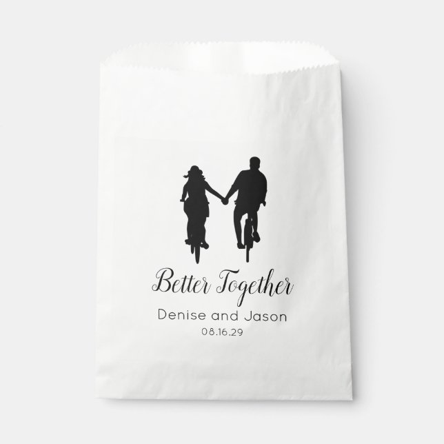 Sachets En Papier Bicyclette à thème mieux ensemble Mariages serviet (Devant)