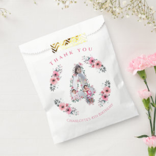 Sachets En Papier Big 4th Birthday Girl Photo Collage Fleur rose