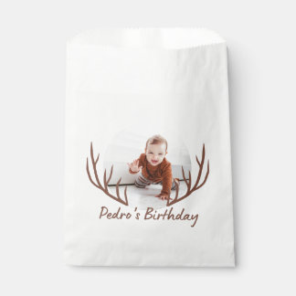 Sachets En Papier Big One Deer Antlers Rustique 1er anniversaire
