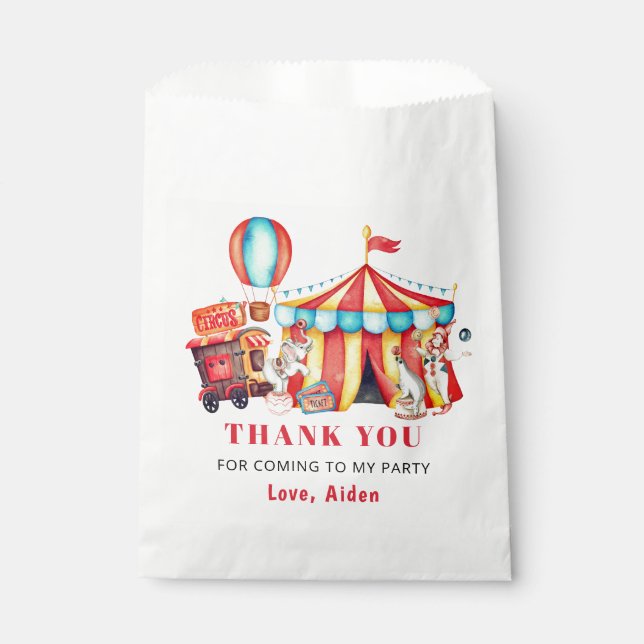 Sachets En Papier Big Top Carnival Party Favoriser le sac (Devant)