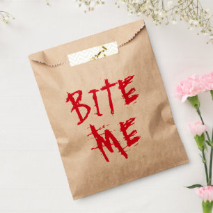 Sachets En Papier Bite me rouge sang typographie drôle fête d'Hallow
