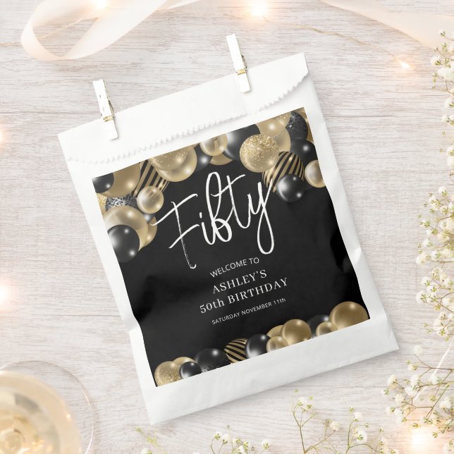 Sachets En Papier Black Gold 50e anniversaire (Coupé)