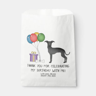 Sachets En Papier Black Italian Greyhound Cartographie Chien Anniver