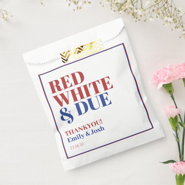 Sachets En Papier Blanc rouge et Baby shower du 4 juillet (Scellé)