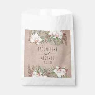 Sachets En Papier Bleu blanc orchidée floral bord de mer Folio tropi