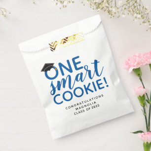 Sachets En Papier Bleu One Smart Cookie Graduation