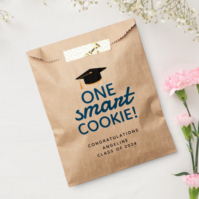 Sachets En Papier Bleu One Smart Cookie Graduation (Scellé)