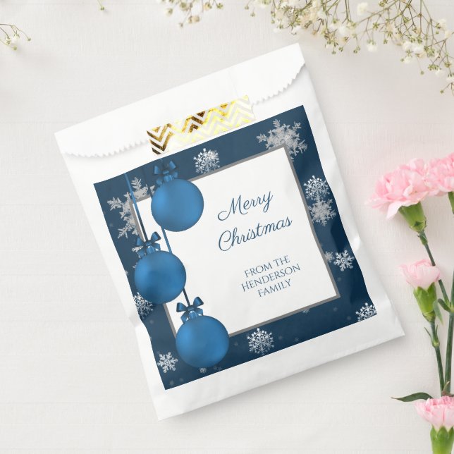 Sachets En Papier Bleu ornements de Noël Favoriser le sac (Scellé)