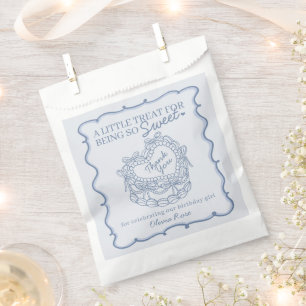 Sachets En Papier Blue Bow Retro Coquette gâteau Coquette Anniversai