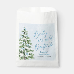 Sachets En Papier Blue Bows Boy Baby It's Cold Outside Baby shower