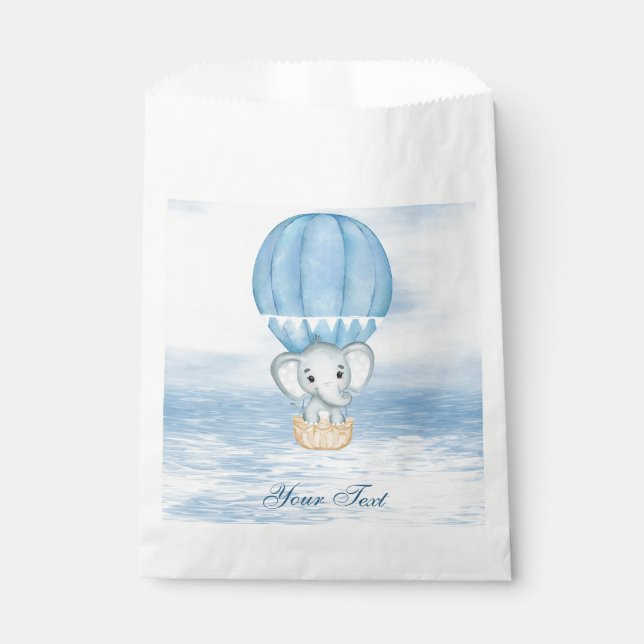 Sachets En Papier Blue Elephant Hot Air Balloon Favoriser Sac (Devant)