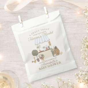 Sachets En Papier Blue Farmers Market Farm Baby shower frais