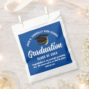 Sachets En Papier Blue Graduate Modern 2025 Custom Graduation Party