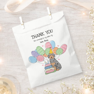 Sachets En Papier Blue Merle Aussiedoodle Merci de fête d'anniversai
